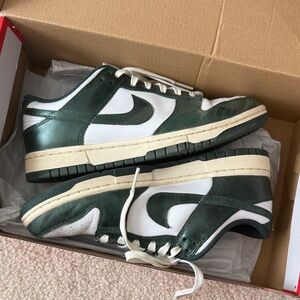 Nike Dark Green and White Sneakers